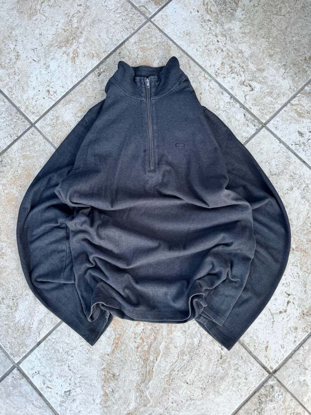 Oakley Quarter Zip Pullover Sweater Dark Gray XL